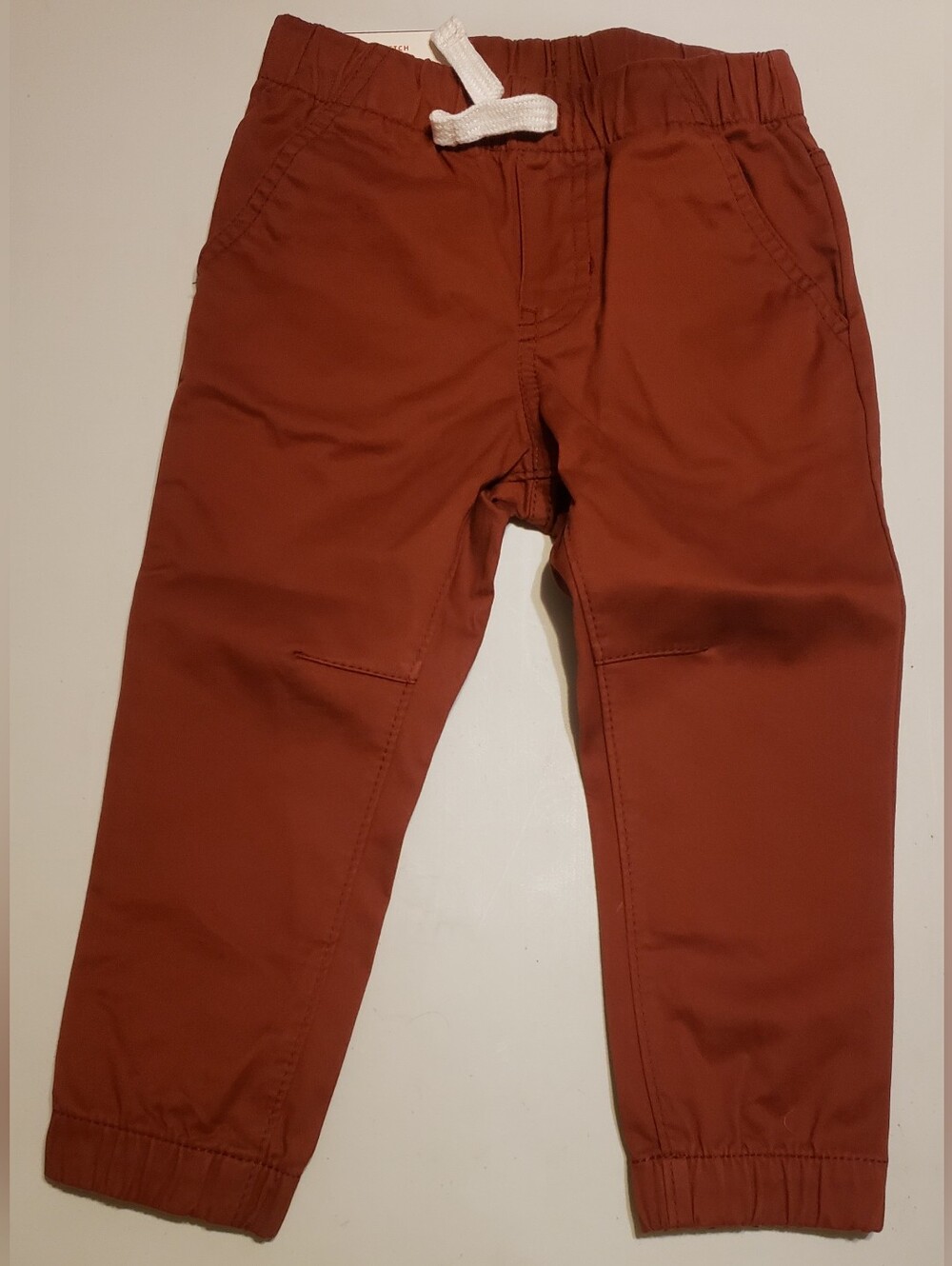 Cat & Jack Rust-Colored Jogger Pants with White Drawstring